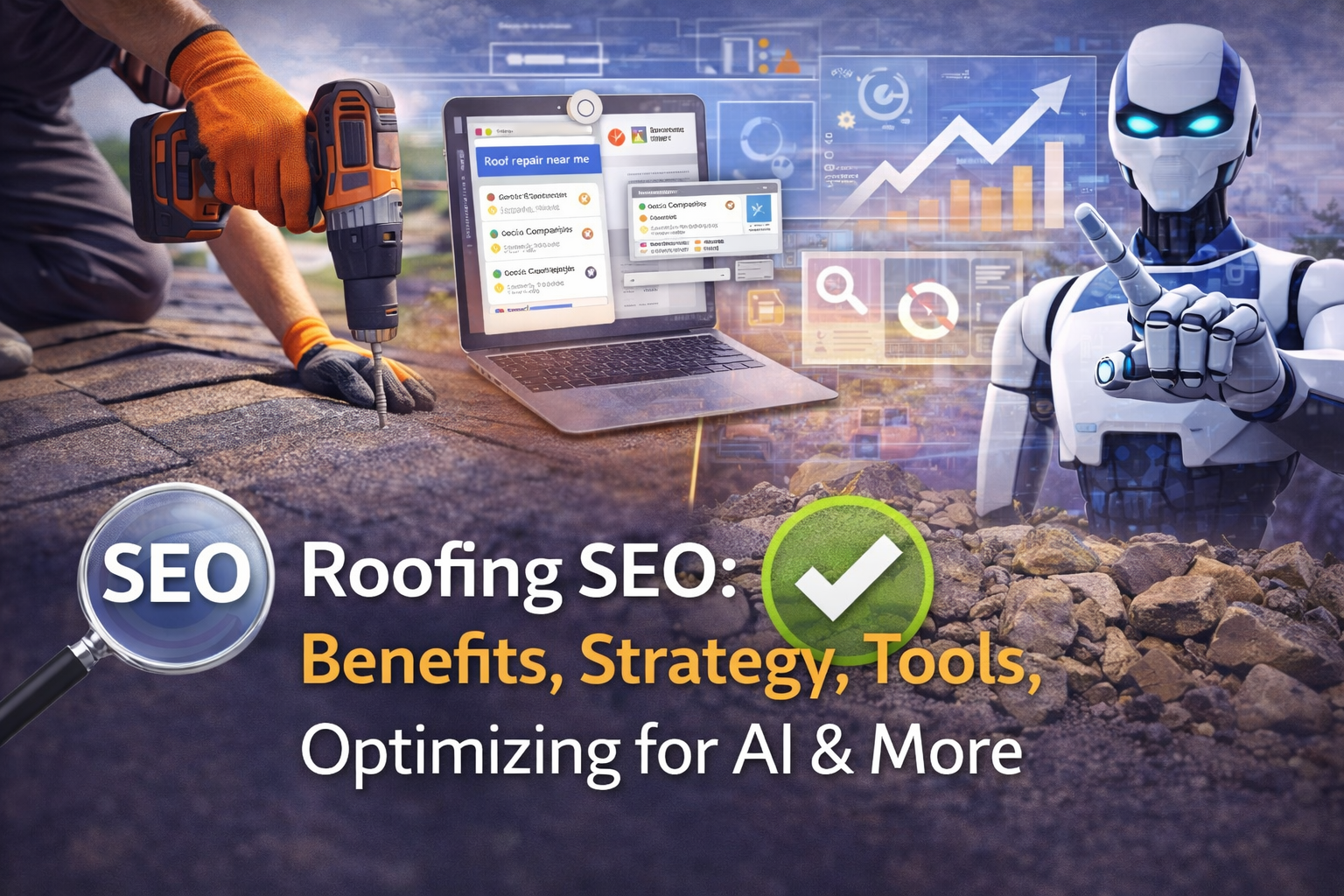 Roofing SEO in 2025 isn’t about chasing rankings. Learn how Maps, service pages, reviews, branded searches, and AI answers drive real phone calls and booked inspections for roofing companies. Roofing SEO in 2025 isn’t about chasing rankings. Learn how Maps, service pages, reviews, branded searches, and AI answers drive real phone calls and booked inspections for roofing companies.